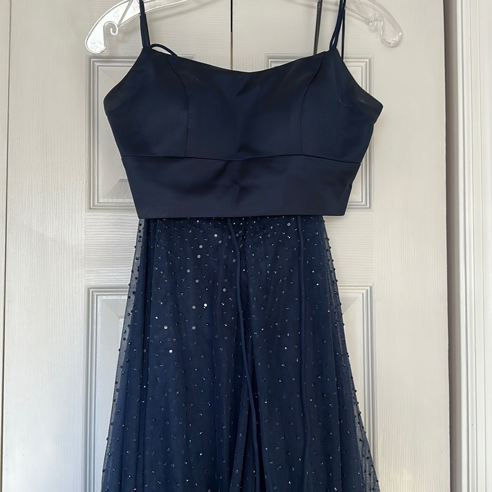 SHERRI HILL navy two-piece prom dress!!